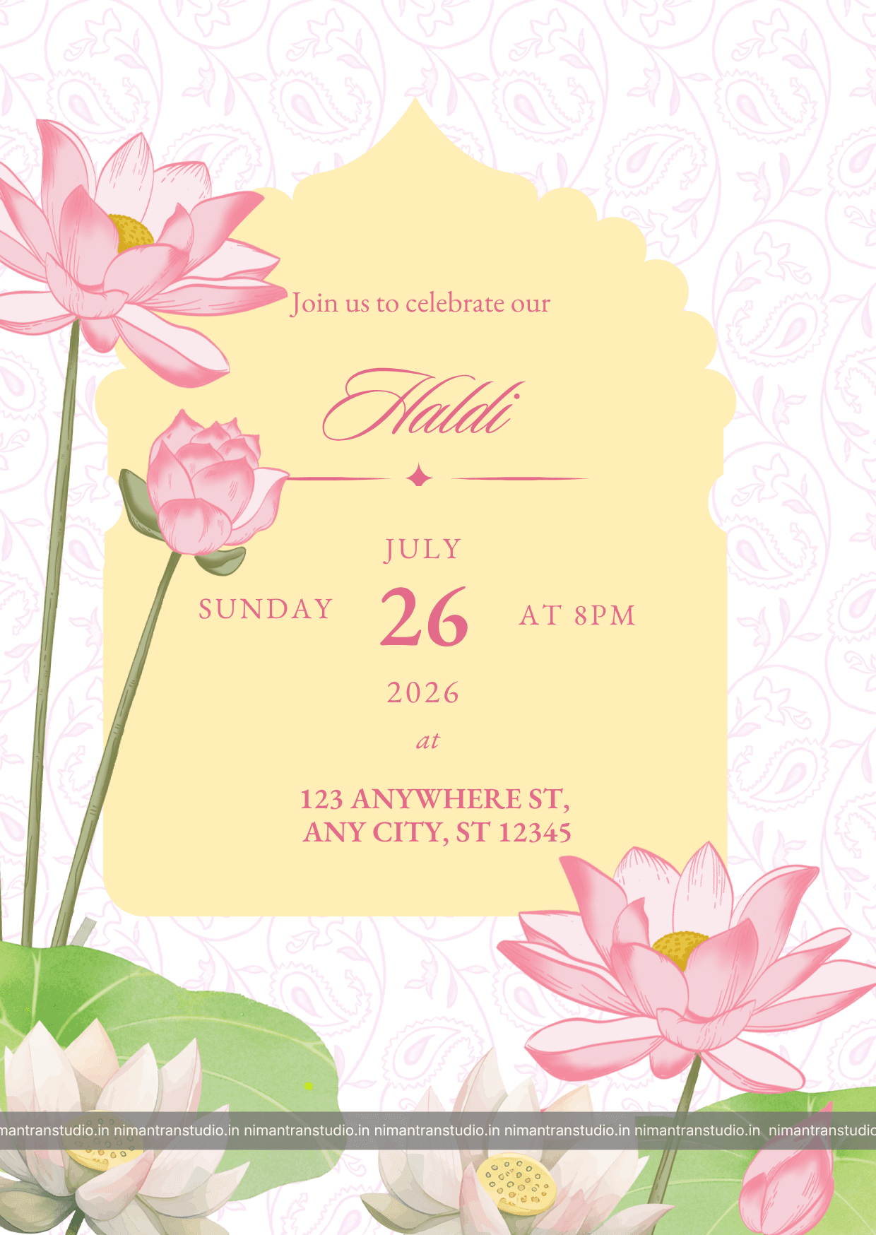 Elegant Lotus Reverie – Luxury Indian Wedding Invitation Suite preview 4