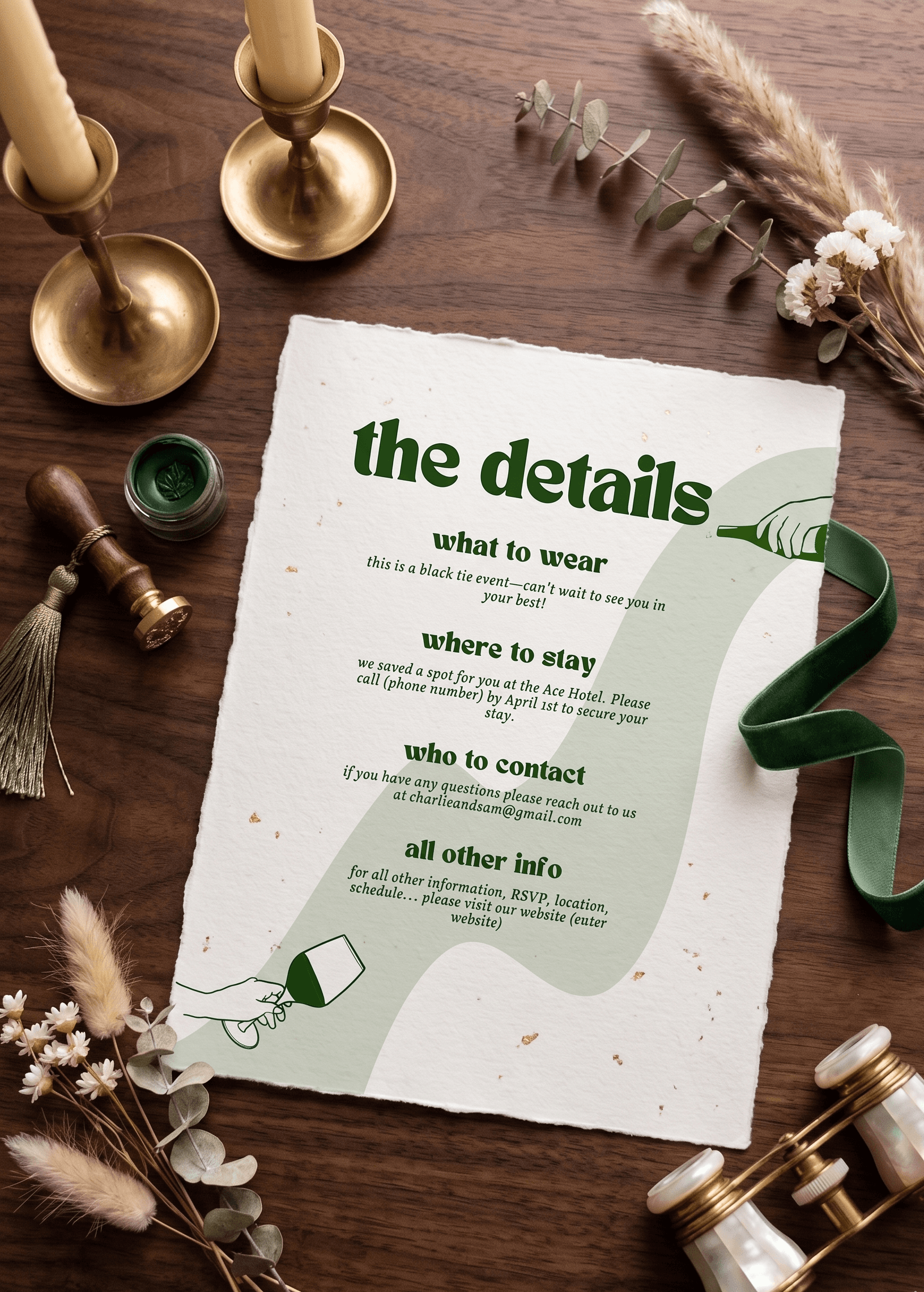 Whimsical Funky Wedding Invitation bundle preview 4