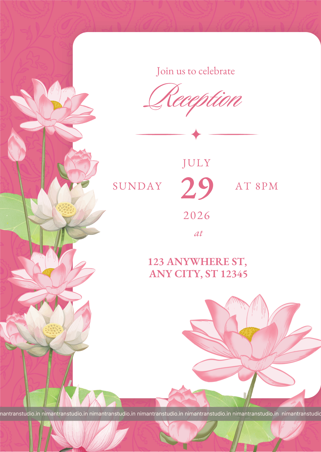 Elegant Lotus Reverie – Luxury Indian Wedding Invitation Suite preview 6