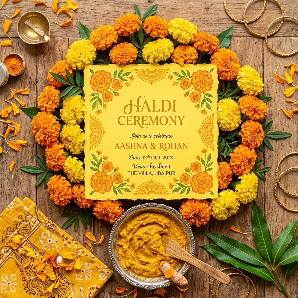 Haldi Invitation Design: Colors, Wording aur WhatsApp Par Kaise Bhejein